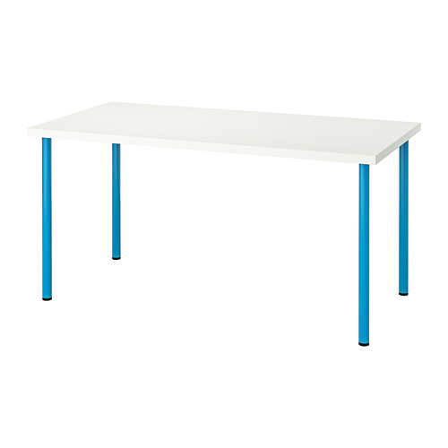 RV IKEA 383 ADILS & LINNMON 150x75 Meja Serbaguna Putih Kaki Biru