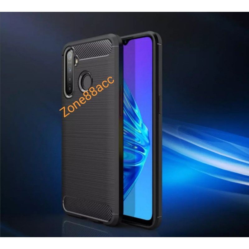 Silicon Case Realme 5 Pro Softcase iPAKY Carbon Casing Cover TPU