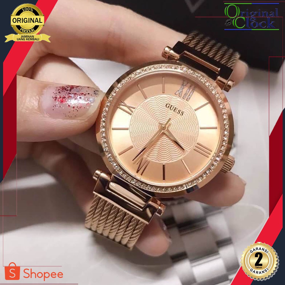 JAM TANGAN PRIA WANITA | RANTAI | KULIT | KARET | MURAH | WANITA GUESS ORIGINAL TYPE W0638L4 ALL STA