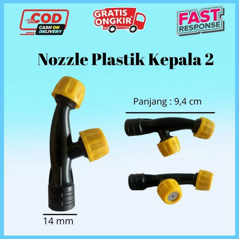 NOZEL NOZZLE PLASTIK KEPALA 2 SPRAYER ELEKTRIK