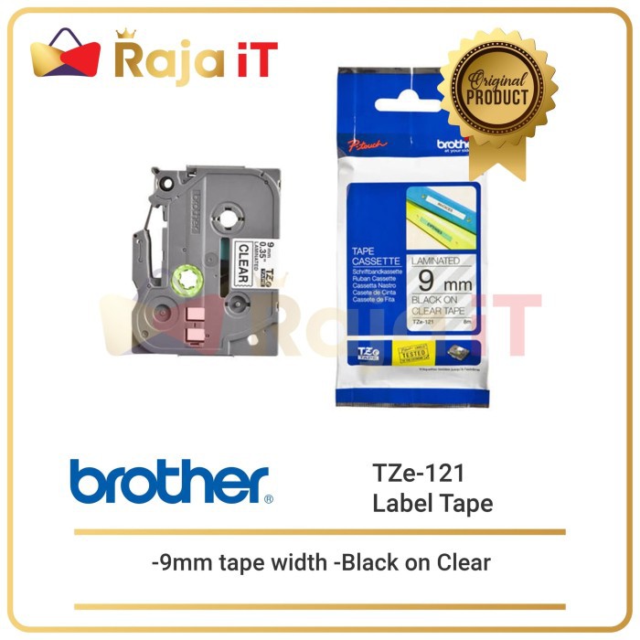 

BROTHER Label Tape TZE 121 9mm Black On Clear