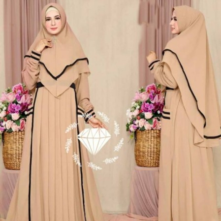  BAJU  GAMIS  JERSEY  FASHION WANITA DEWASA JUMBO  MOTIF MUSLIM 