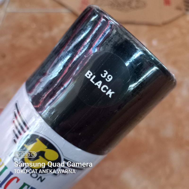 cat semprot 300cc black hitam gloss mengkilap rj london cat semprot spray paint pilok pilox