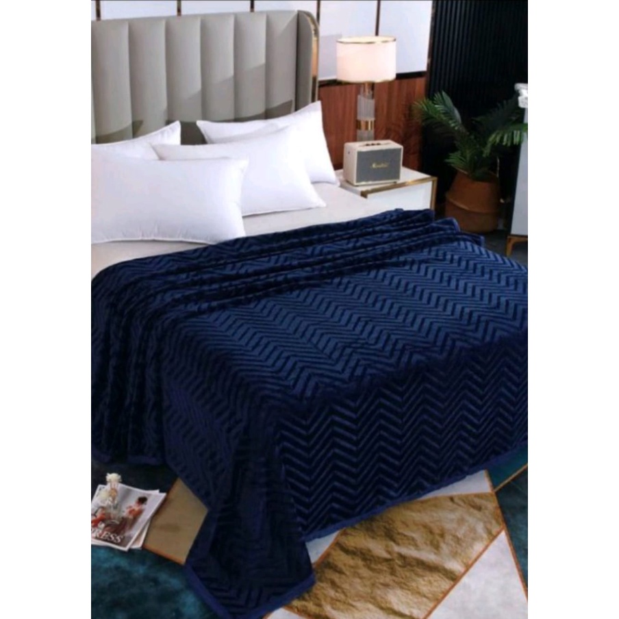 Selimut Dewasa Premium Polos Embos 3 Dimensi Selimut Jumbo Bulu Tebal Halus