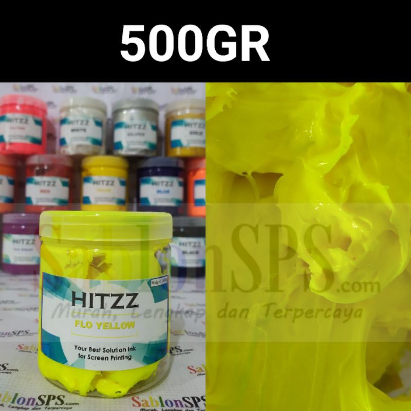 TINTA PLASTISOL KUNING FLUORECENT STABILO DISTRO CLOTHING 500GR HITZZ