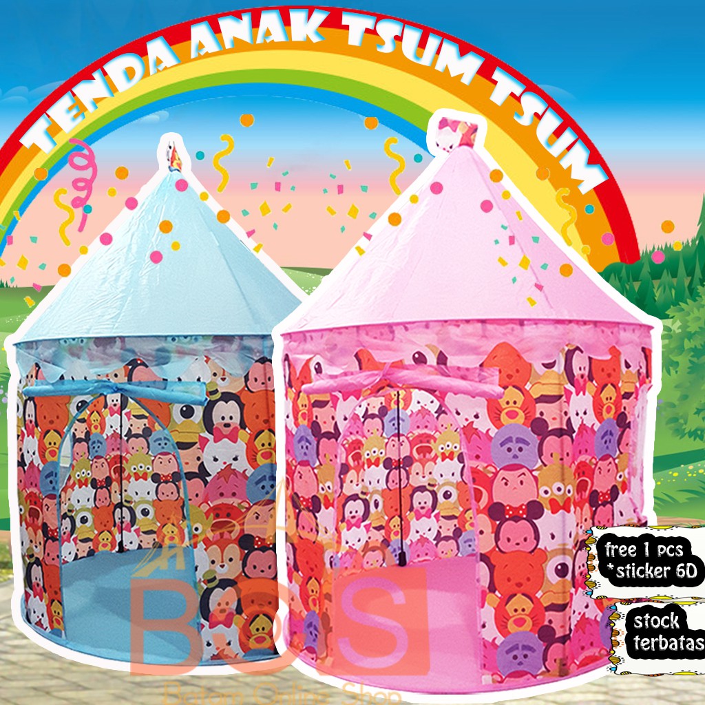 Tenda Besar Anak Tsum Tsum FREE STIKER Mainan  Rumah 