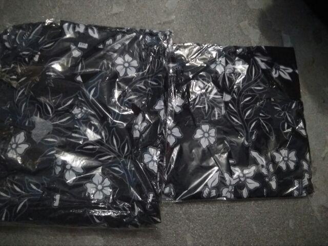 Couple Ayah Dan Anak Batik Manuk Cendrawasih Hitam Putih