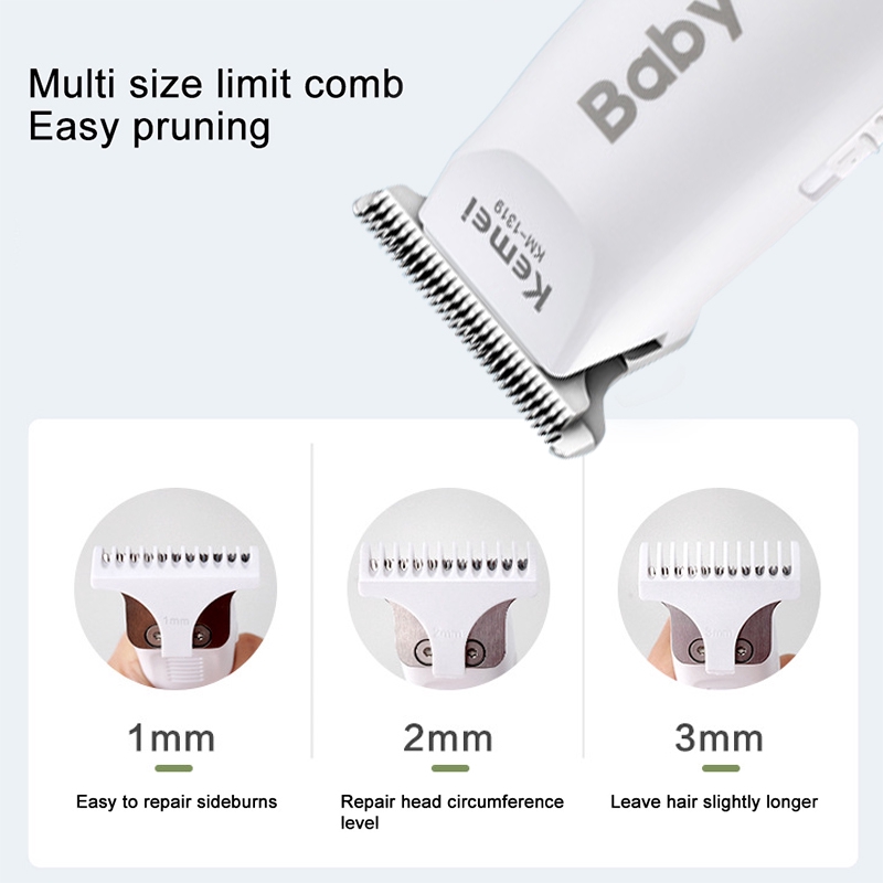 Kemei KM-1319 Original Multifungsi Baby Hair Trimmer Hair Portable alat cukur bayi