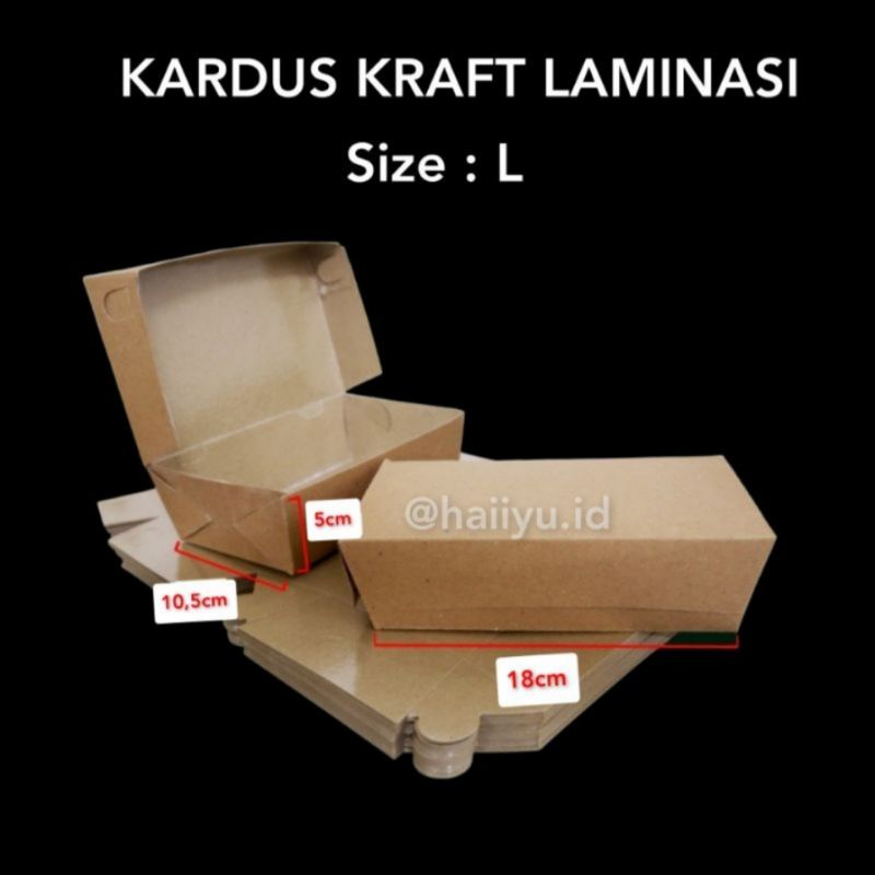 

Kardus kraft L laminasi kardus coklat lunch box