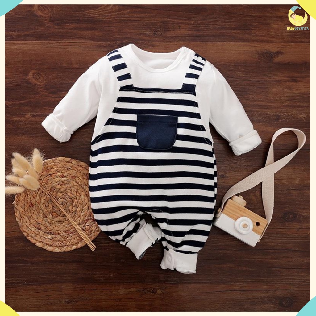 [COD]  BAJU BAYI LUCU IMPORT KOREA JUMPER BAYI 0-24BULAN MOTIF GARIS / JUMPER BAYI / BAJU BAYI/Babylovanta