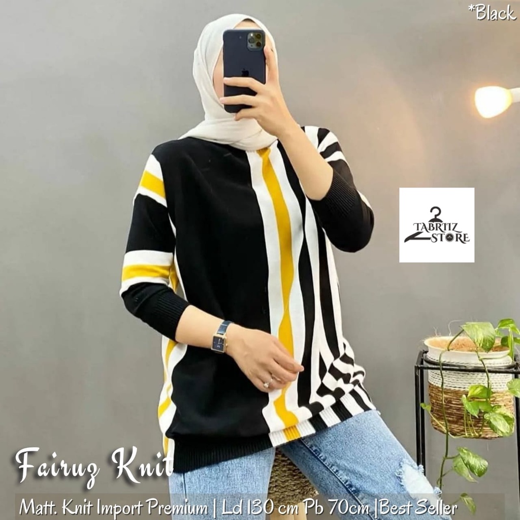 fairuz Blouse atasan kaos baju pakaian bluse bluss blus knit rajut jumbo ld 130 xxxxl bigsize oversi