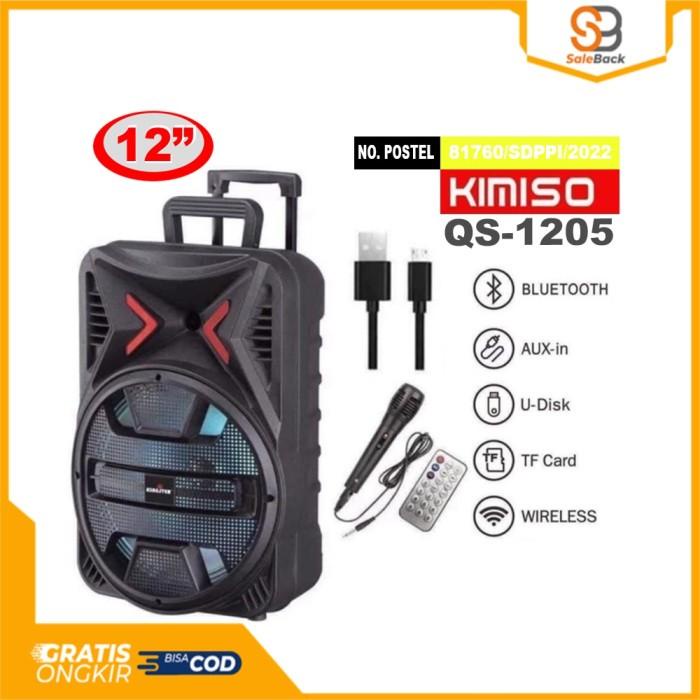 SPEAKER BLUETOOTH 12" FREE KARAOKE MIC FM SUPER BASS KIMISO QS 1205