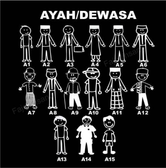 Sticker Happy Family cutting stiker kaca mobil murah