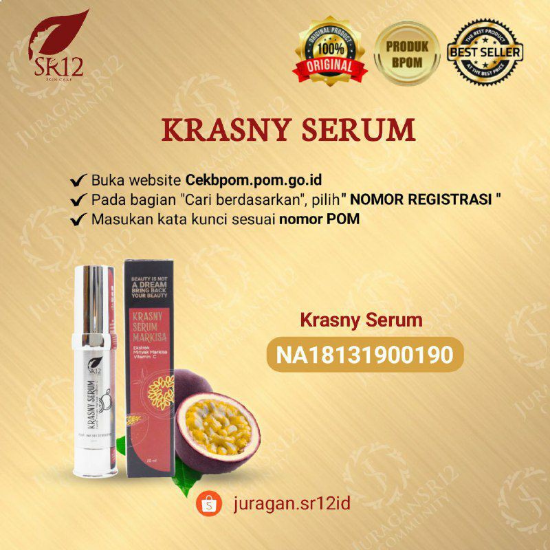 SR12 KRASNY SERUM - SERUM VIT C / SERUM KULIT KERING / SERUM MARKISA BPOM