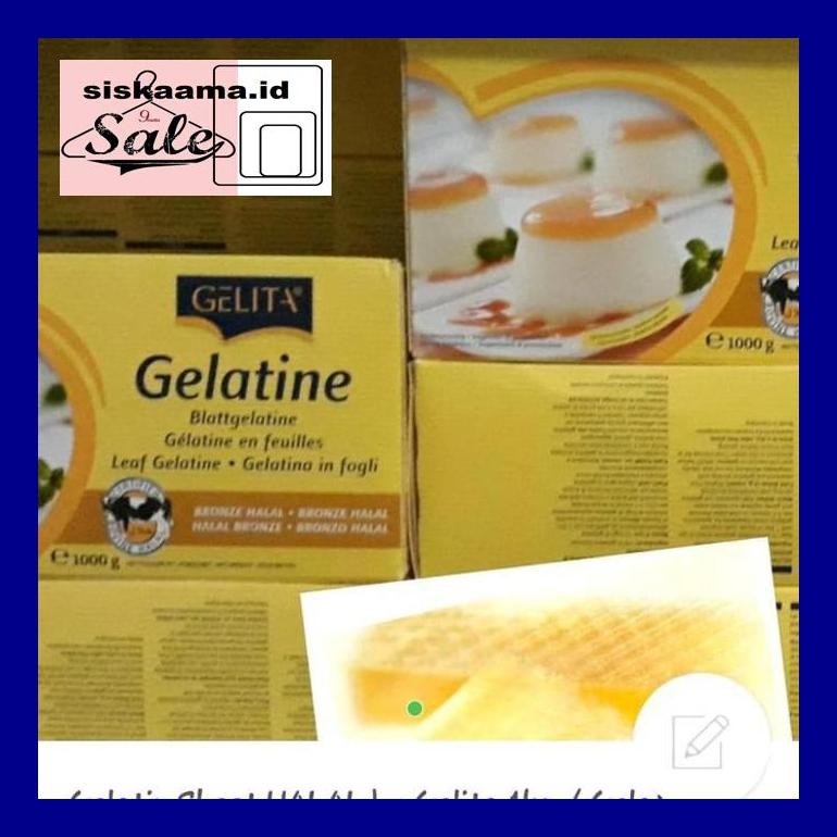 

A40D0Yh Gelatine Lembaran/ Gelita Gelatine Sheet -35 Gram( 10 Lembar ) D50Tr40V