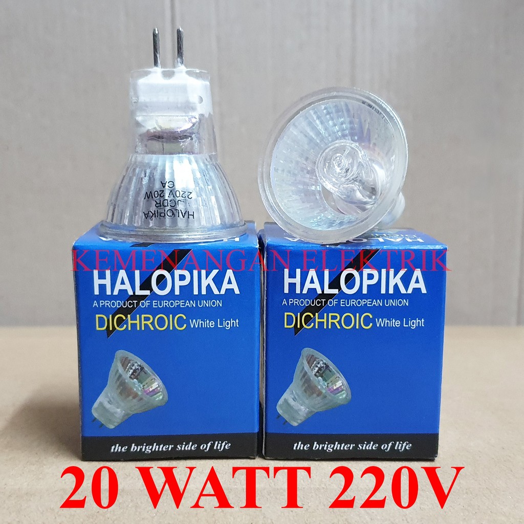 LAMPU HALOPIKA HALOGEN 20W MR11 MINI KUNING DICHROIC 20 W 20WATT 220V / HALOGEN TUSUK MR 11 20W 220 V