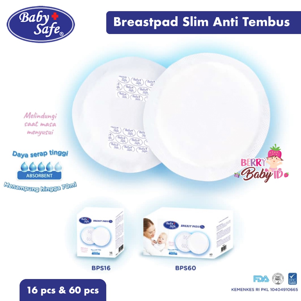 Baby Safe Breastpad Breast Pad Slim Anti Bocor BPS15 BPS60 Berry Mart