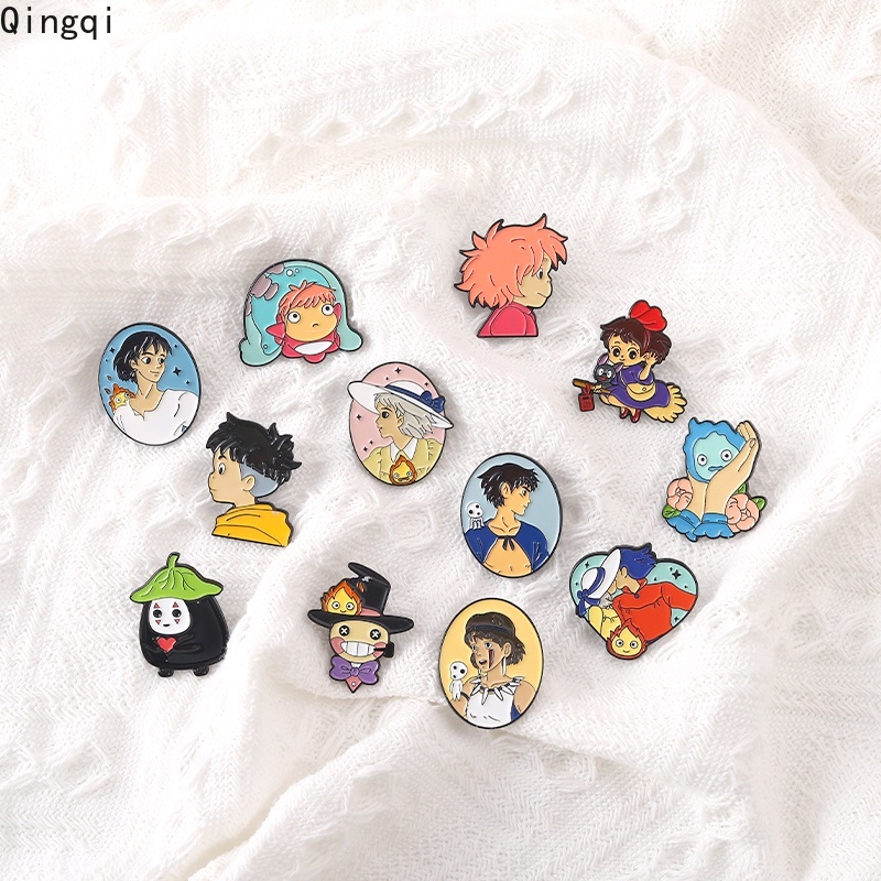 Bros Pin Enamel Desain Kartun Anime Ponyo Howl Sofia Untuk Anak