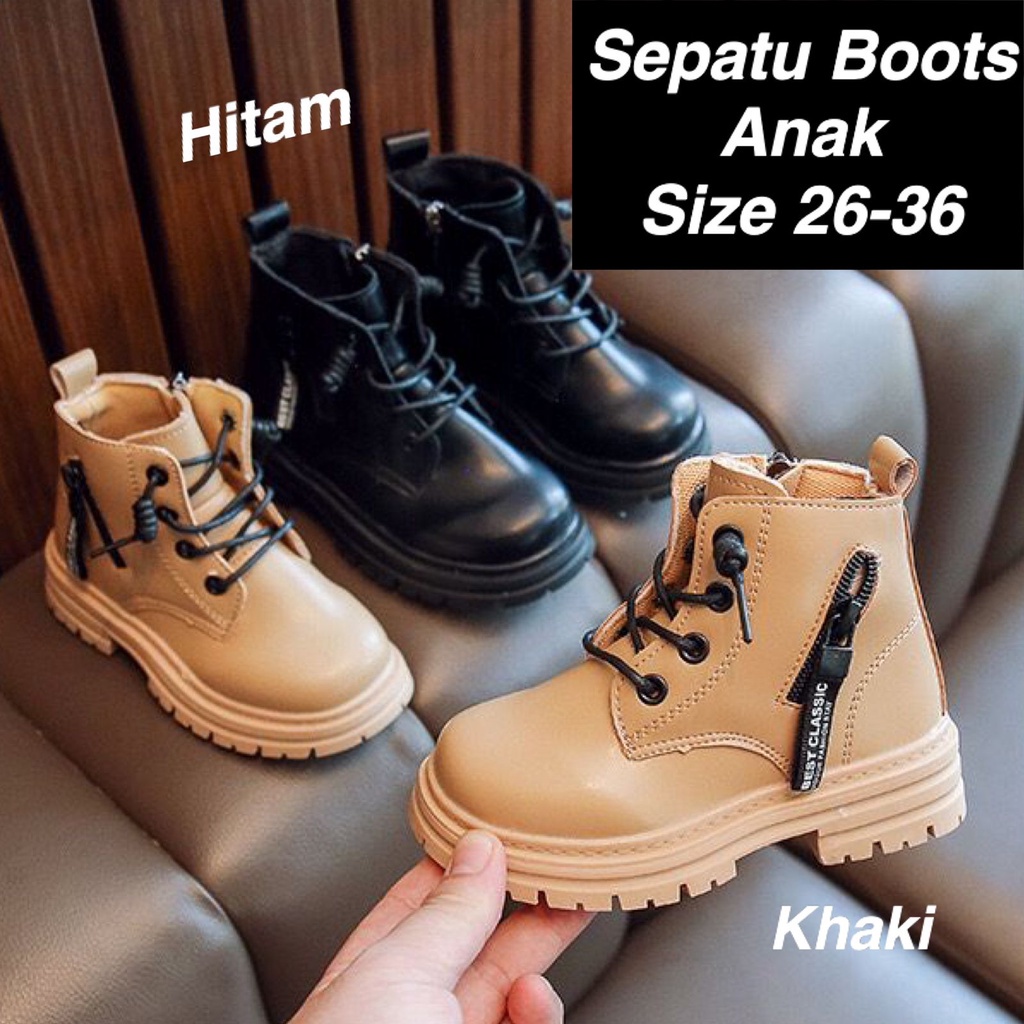 (LOLI-JKT) SP-BEST SEPATU BOOTS ANAK KULIT  BEST CLASSIC SIZE 26-36