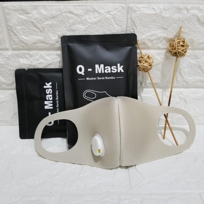 Masker Q Mask filter Katup Qmask terbuat dr serat bambu bahan Premium Tebal