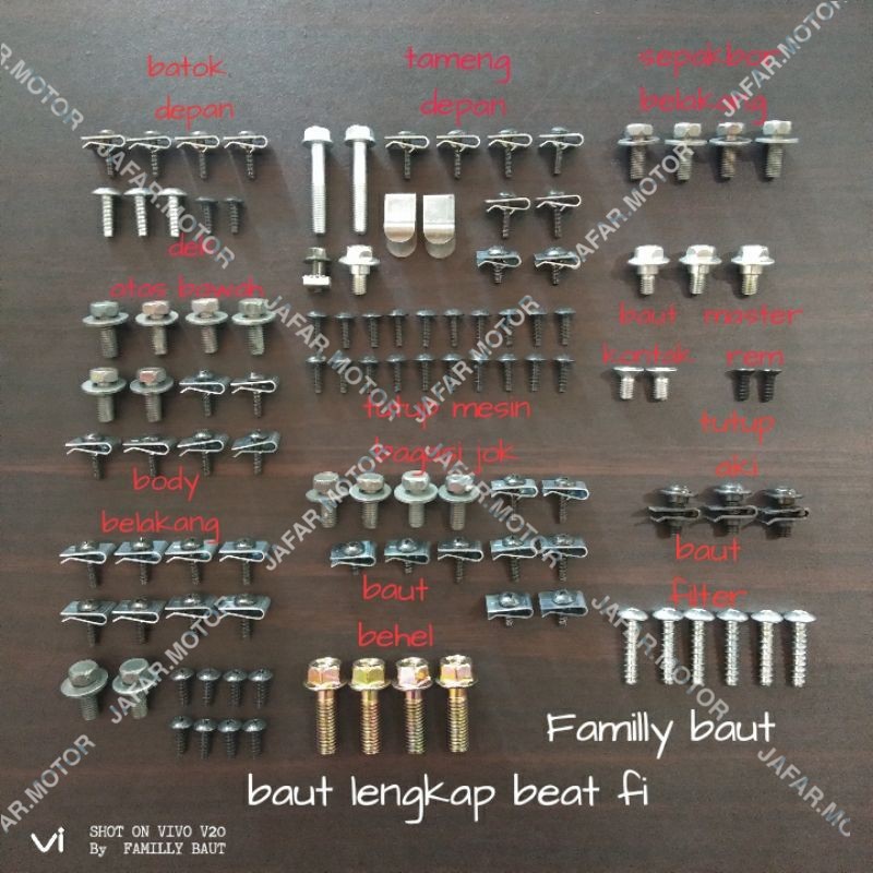Baut lengkap full body motor beat fi
