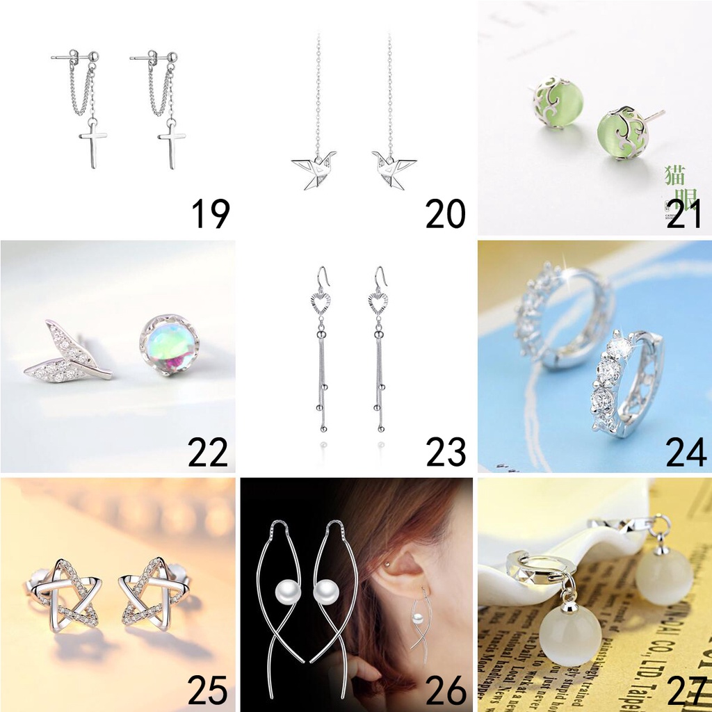 925 anting-anting perak murni, Busana sederhana, Anting-Anting wanita, Perhiasan Fashion Korea, Aksesoris telinga ED007