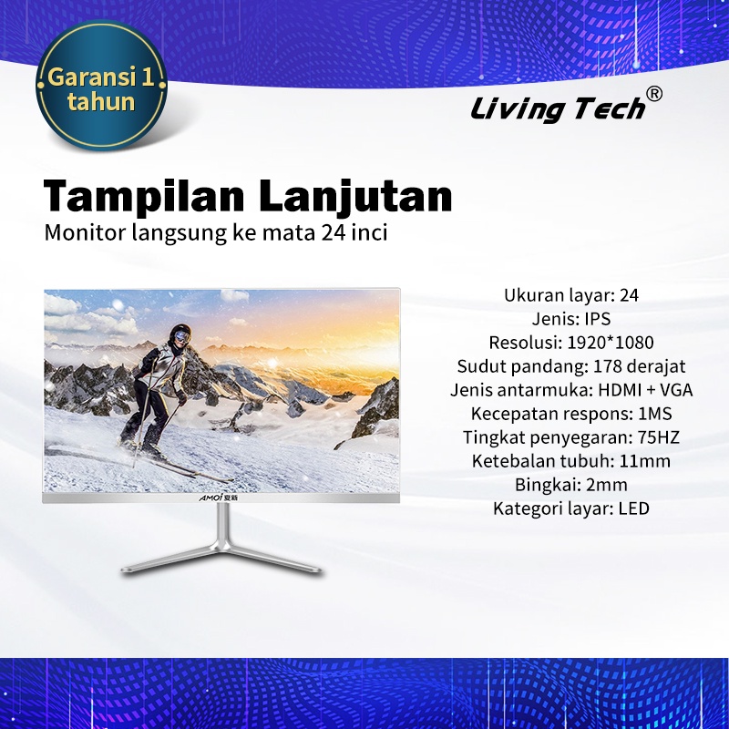 24-inci 144Hz monitor komputer LCD, desktop kantor, gaming, 1080P, layar tanpa batas dengan resolusi-0