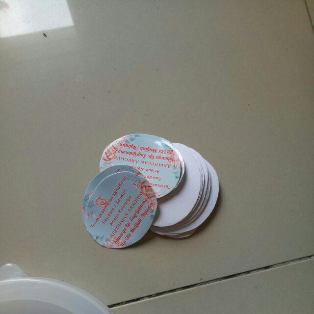 Sticker stiker  label toko produk makanan  salad  buah 