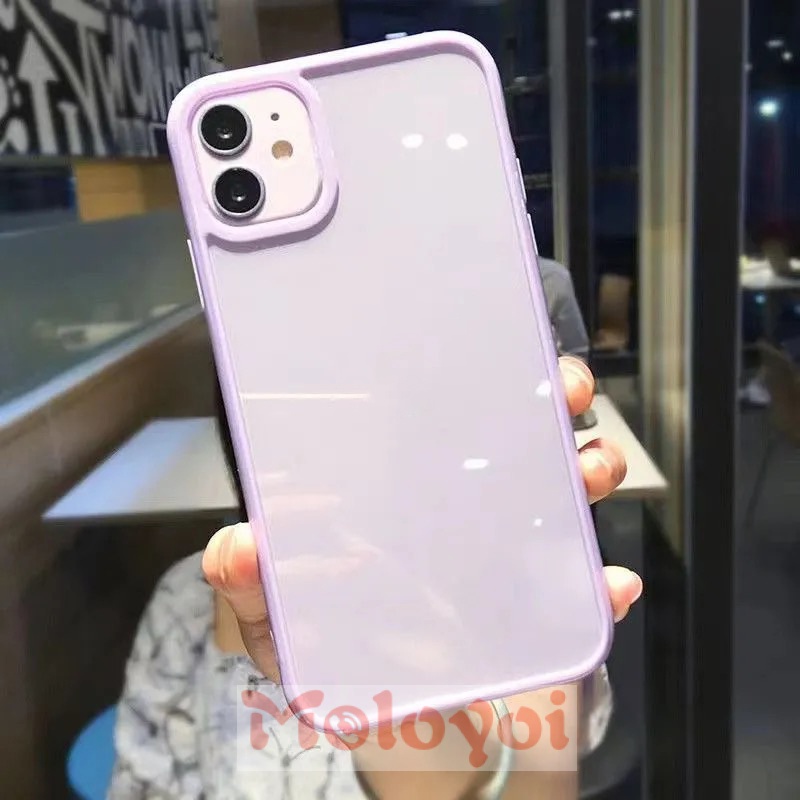 Soft Case TPU Transparan Shockproof Ultra Tipis Warna Polos Untuk IPhone 7 8 Plus 11 12 13 Pro MAX X XR XS MAX 6 6s Plus SE 2020