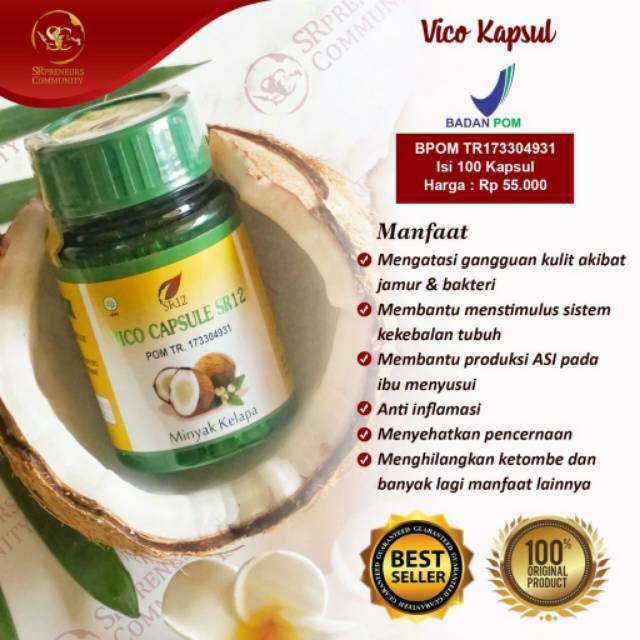 VICO / VCO Kapsul SR12 (Virgin Coconut Oil) - Harga Distributor