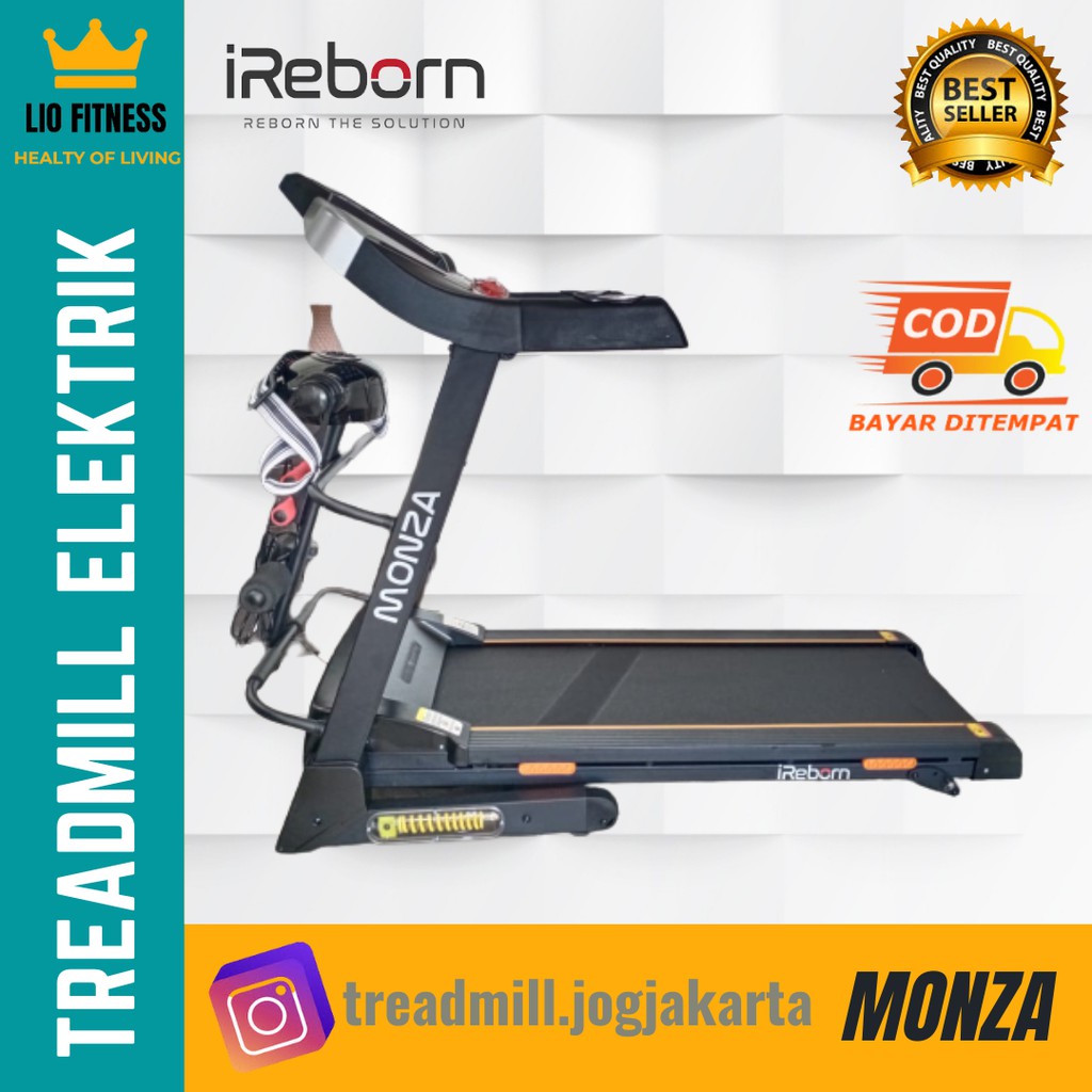 Alat fitness multifungsi treadmill elektrik murah type MONZA iReborn I Bisa COD JOGJA