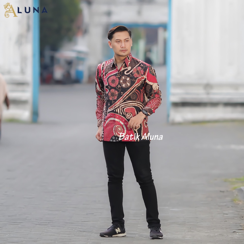 KEMEJA BATIK PRIA PREMIUM LENGAN PANJANG REGULAR KANTOR BATIK ALUNA PCW 078