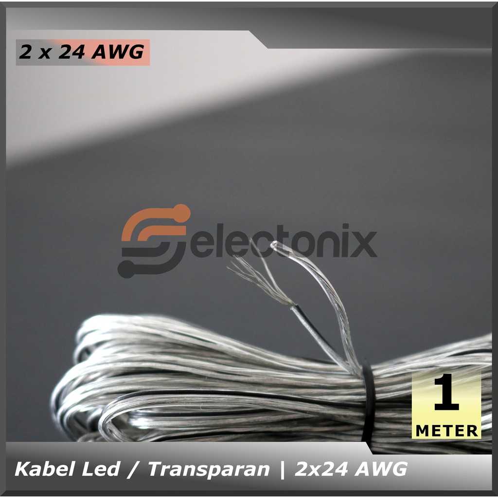 Kabel Listrik 2 x 24 AWG | Transparan [1m]