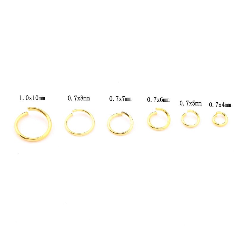 30G/lot 4 Mm/5 Mm/6 Mm/7 Mm/8 Mm/10 Mm Paduan Seng Terbuka Lompat Cincin Perak/emas Split Cincin Konektor untuk DIY Membuat Perhiasan 5 Warna