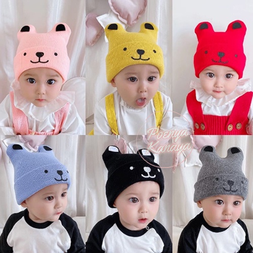 Topi Kupluk Bayi Rajut TELINGA DOGGY Topi Rajut Lucu TP25