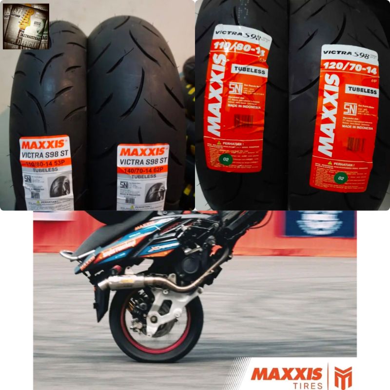 Paket Sepasang Maxxis Victra 100/80-14 & 120/70-14 PCX LOKAL