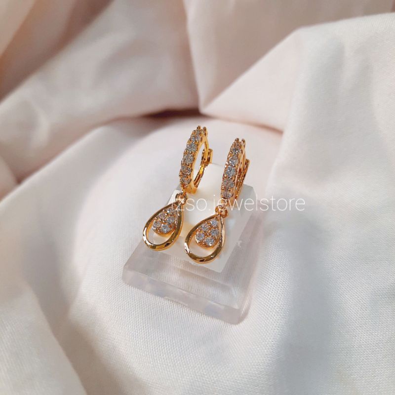 (izso) Anting Tata Anti Karat Anting Jepit Dewasa Lapis Emas 18k