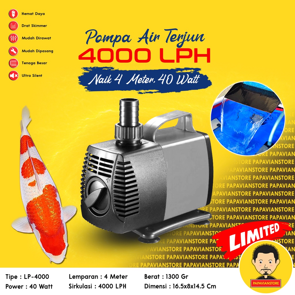 Jual Pompa Mesin Filter Air Kolam Ikan Hias Koi Aquarium Tank Predator