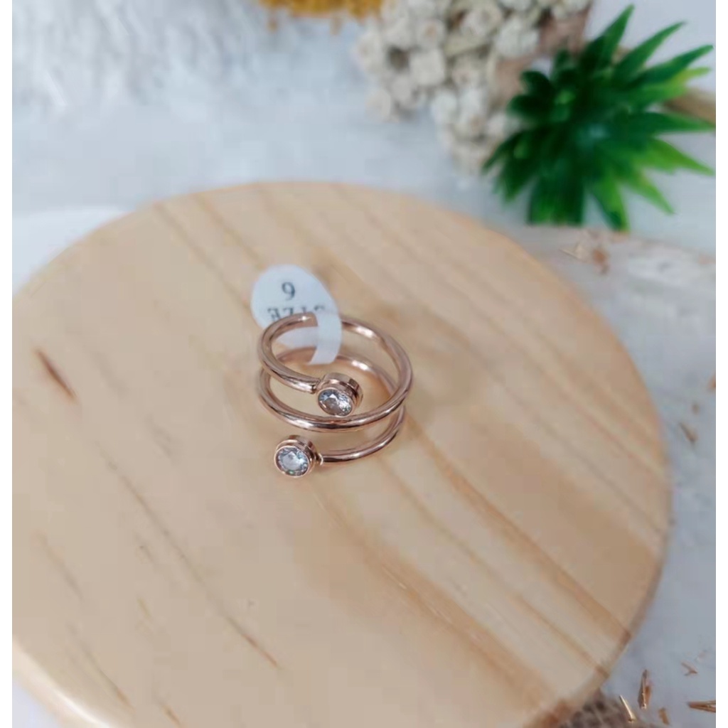 Cincin Titanium Permata Perhiasan 8628-8631
