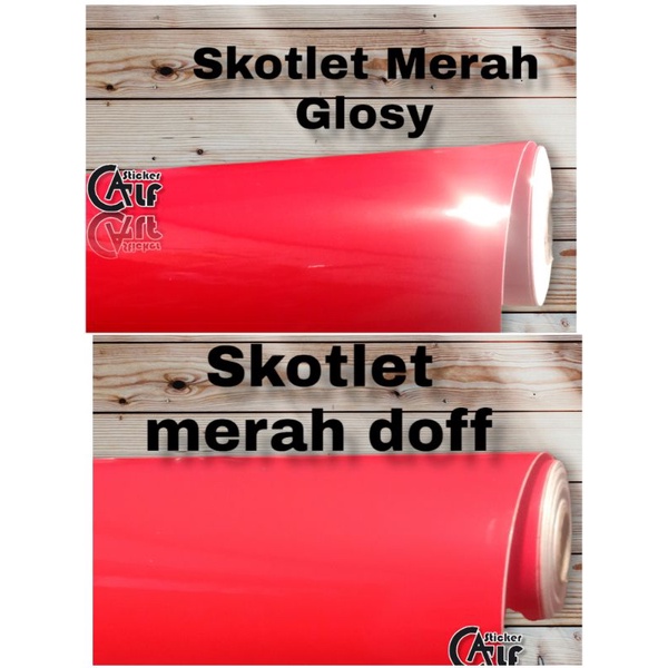 sticker. skotlet merah glosy /dof. variasi motor