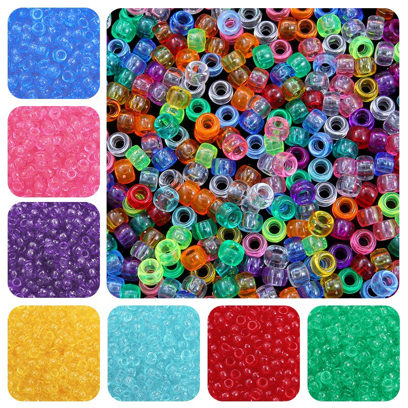 100Pcs Manik-Manik Spacer Akrilik Transparan Ukuran 9x6mm Untuk Membuat Perhiasan