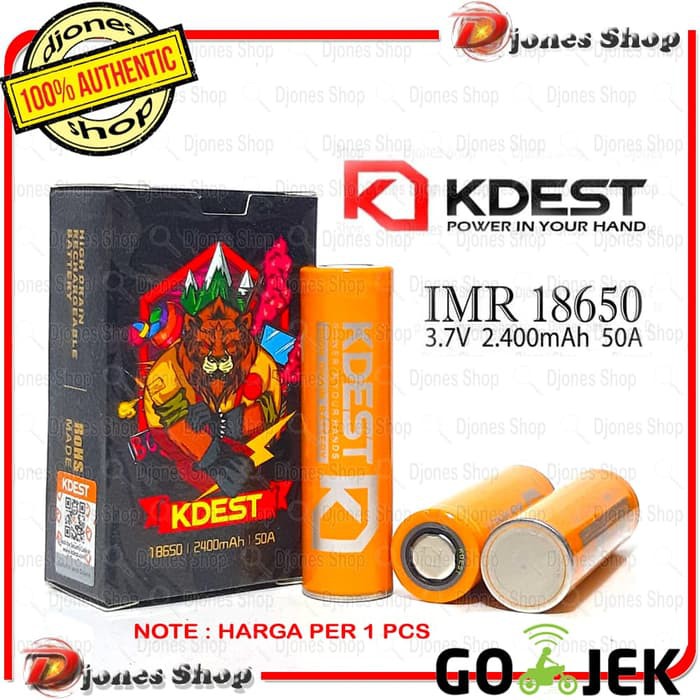 Authentic Kdest 2400mah 50a Batterry 18650 Baterai Vape 3728 Shopee Indonesia