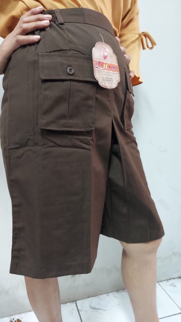 Rok kulot pramuka putri pendek karet pinggang famatex Litton no.1-12/ celana rok coklat