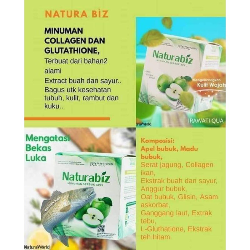 

NATURABIZ by Naturaworld 100% Original ( Minuman serbuk rasa apel )