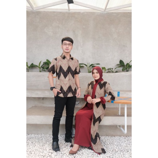 Batik couple Gamis cardy bolero  batik couple moderen batik couple terbaru couple anak cewek