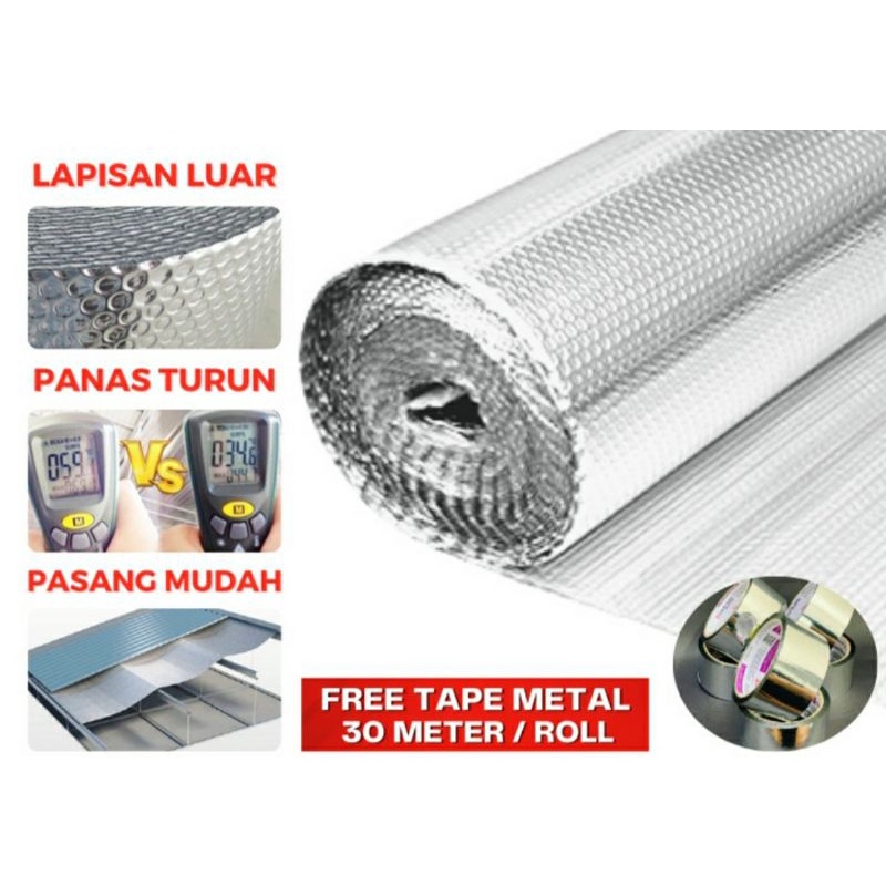Aluminium Foil Bubble Peredam Panas Atap Premium 4mm / Alumunium Foil High Quality / Peredam Panas A