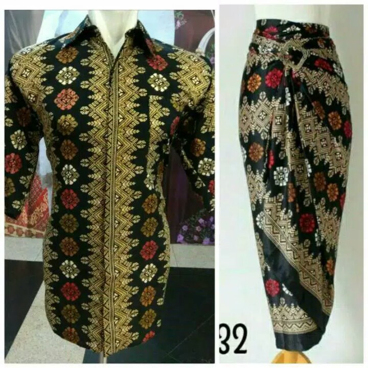 SET KEBAYA COUPLE ROK LILIT DAN HEM/BATIK/KEBAYA NAVY couple/kebaya kutubaru/kebaya seragam