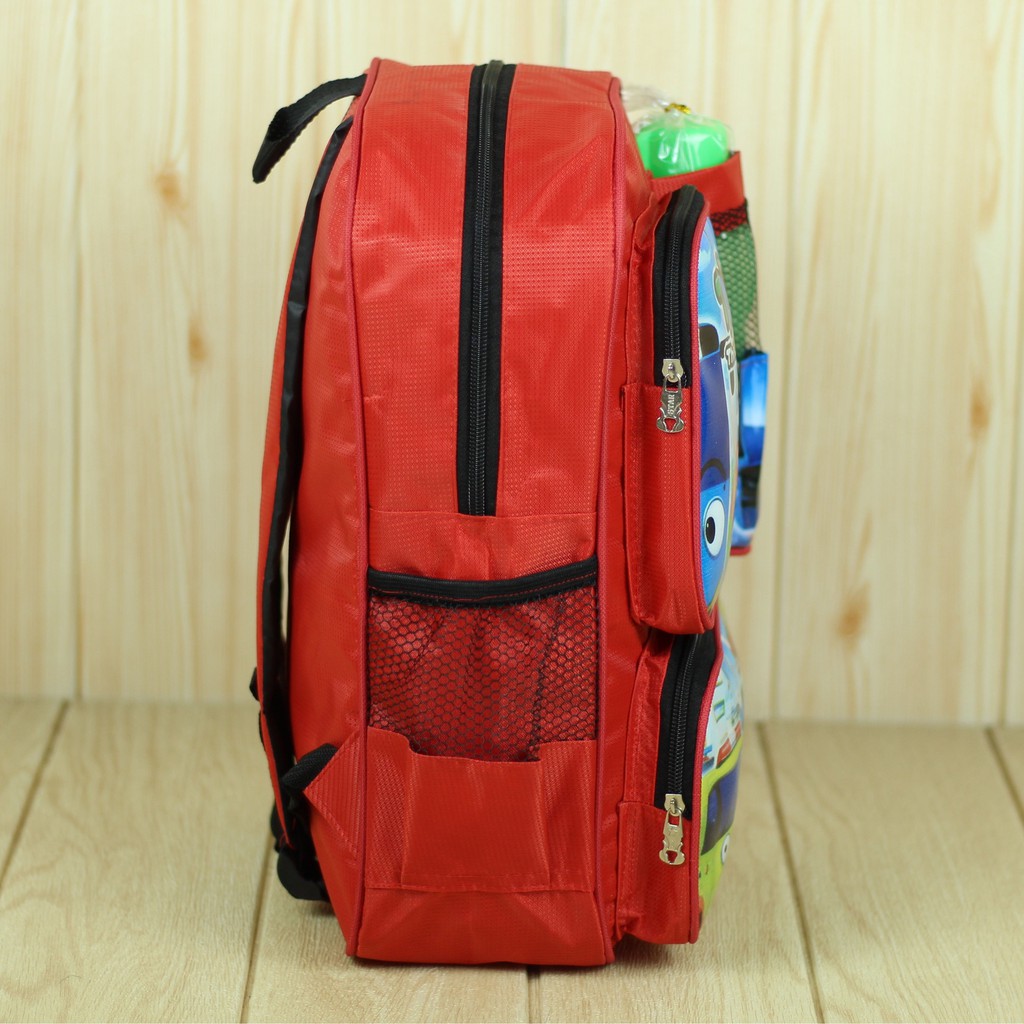 BONUS BOTOL MINUM Tas Ransel Anak Laki Laki Back Pack Karakter Little Bus Tas Sekolah TK SD PAUD