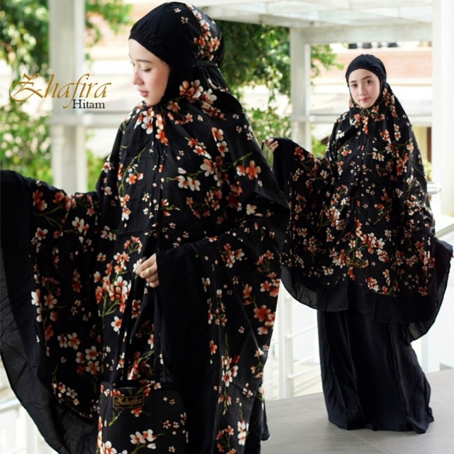Mukena Bali Motif Print Bunga Bahan Rayon Adem Size Jumbo Dewasa