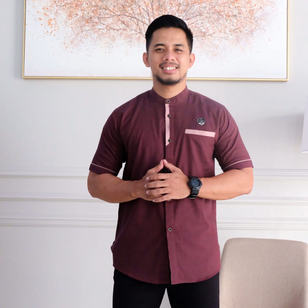 Baju Koko Kurta Dewasa Lengan Pendek Haikal by Ilnaaf